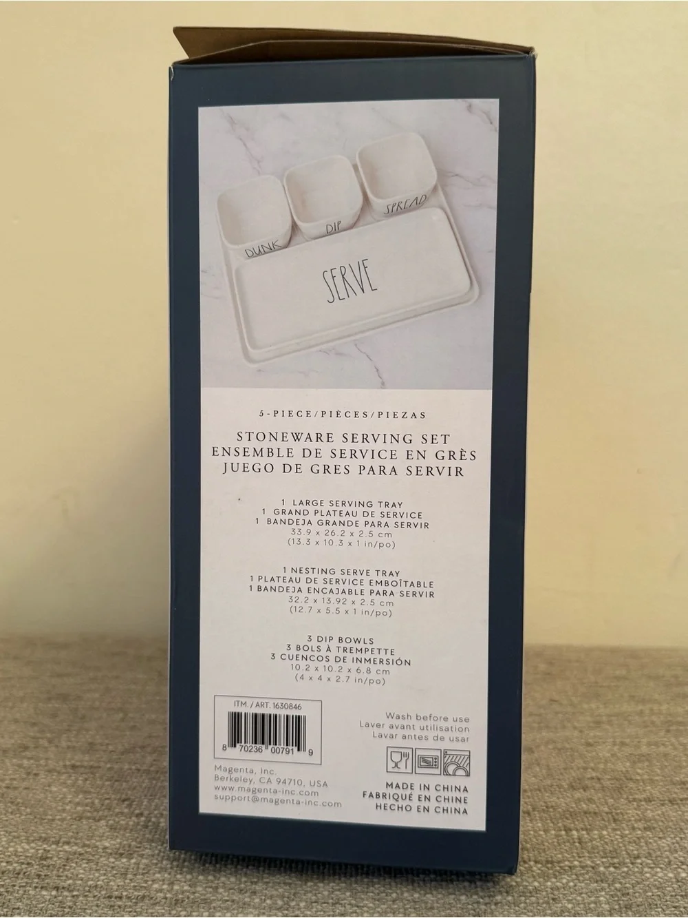Rae Dunn 5-Piece Serving Set Spread, Dip, Dunk Serve Like New